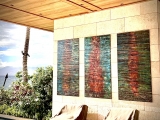 Makena-Triptych-Installed- 3ft x 6ft copper panels with UV clear coating