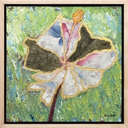 Hibiscus-Oil -Antique Kimono Silk-Gold-Leaf