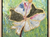 Hibiscus-Oil -Antique Kimono Silk-Gold-Leaf